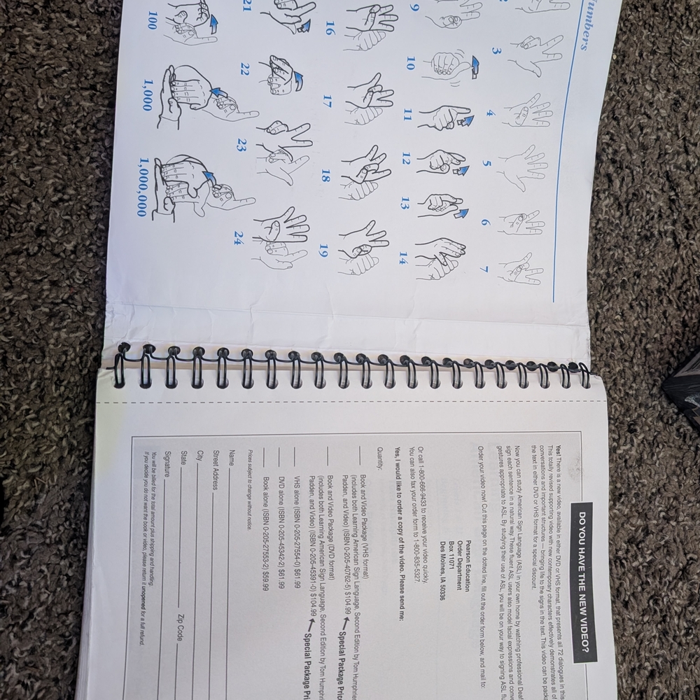 Learning American Sign Language Book - Picture 2 of 3